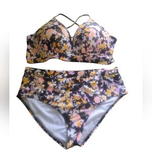 Floral Print Plus Size Midikini Swimsuit NWT
